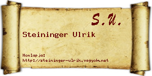 Steininger Ulrik névjegykártya